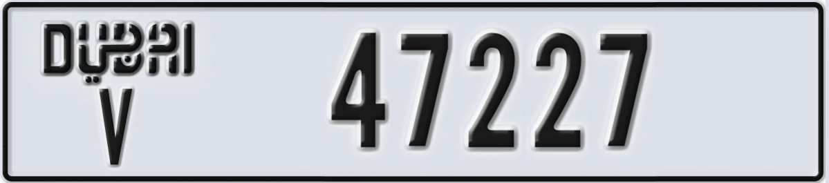 UAE License Plate Dubai V 47227
