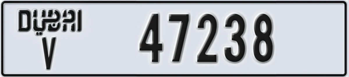 UAE License Plate Dubai V 47238