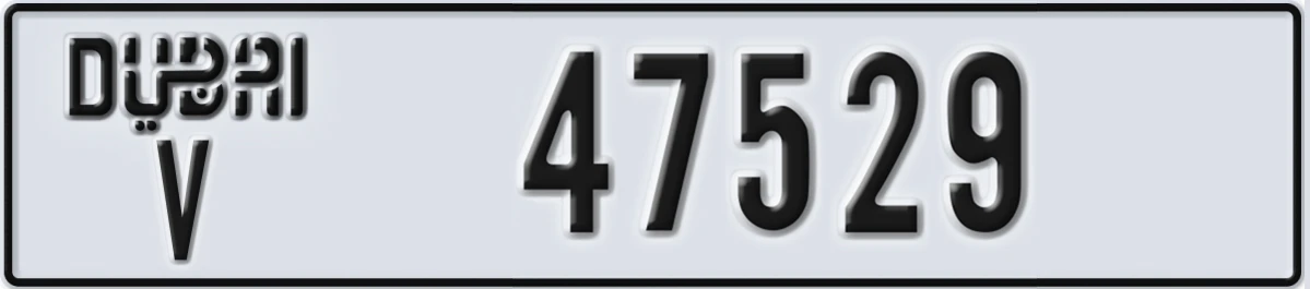 UAE License Plate Dubai V 47529
