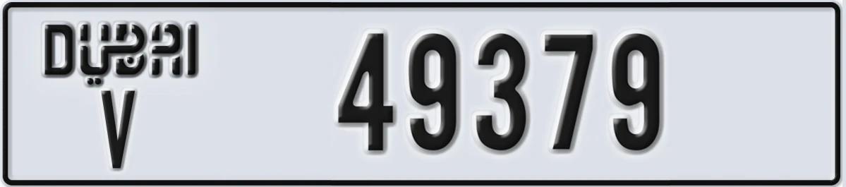 UAE License Plate Dubai V 49379