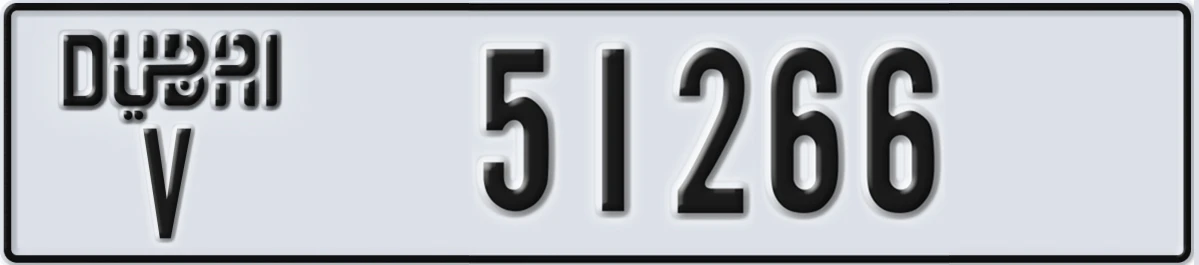 UAE License Plate Dubai V 51266