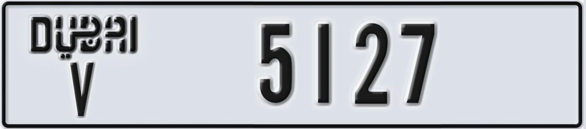 UAE License Plate Dubai V 5127