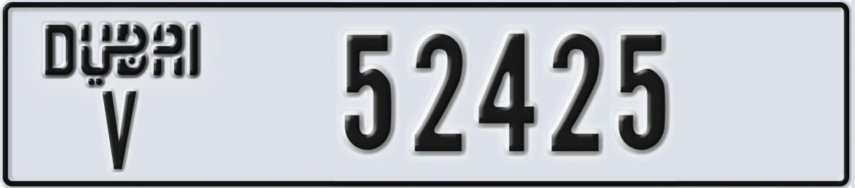 UAE License Plate Dubai V 52425