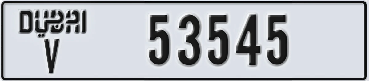 UAE License Plate Dubai V 53545