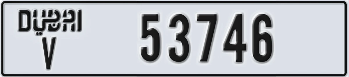 UAE License Plate Dubai V 53746