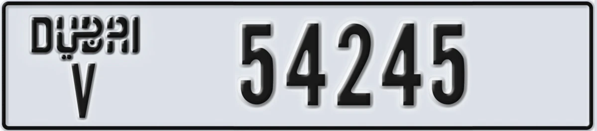 UAE License Plate Dubai V 54245