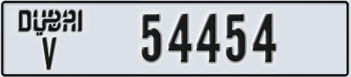 UAE License Plate Dubai V 54454