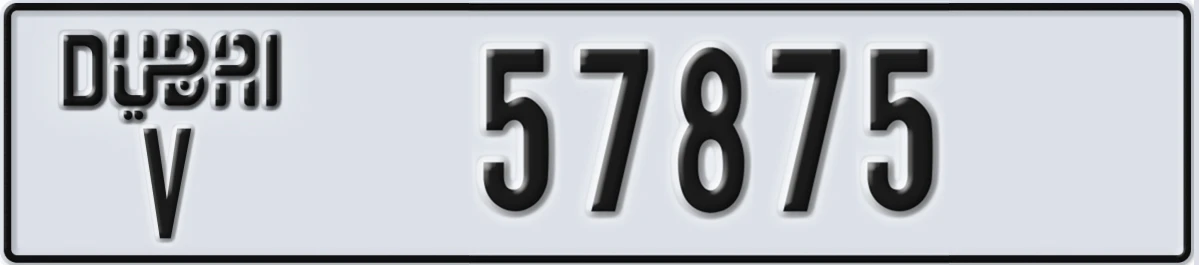 UAE License Plate Dubai V 57875