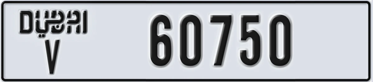 UAE License Plate Dubai V 60750
