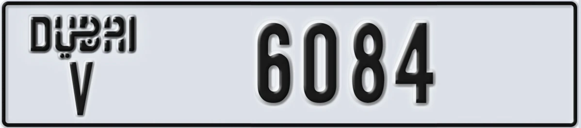 UAE License Plate Dubai V 6084