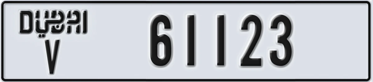 UAE License Plate Dubai V 61123