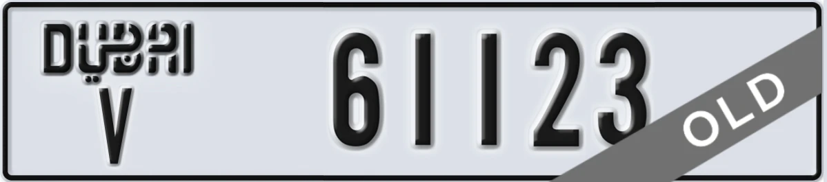 UAE License Plate Dubai V 61123