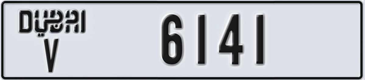 UAE License Plate Dubai V 6141