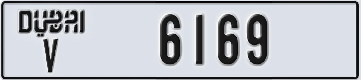 UAE License Plate Dubai V 6169