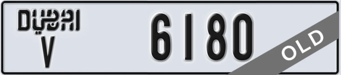 UAE License Plate Dubai V 6180