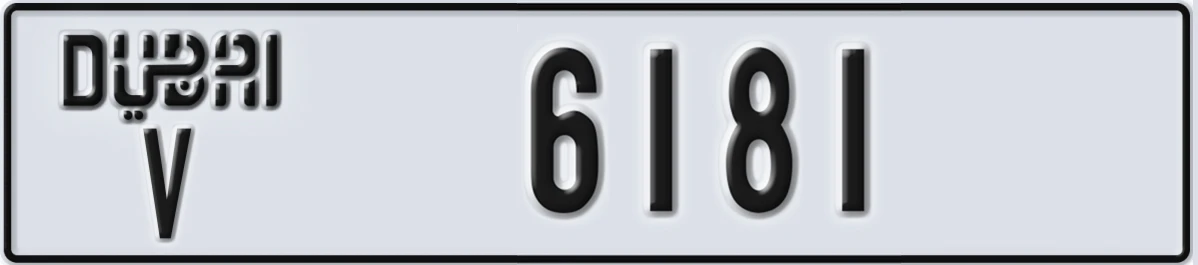 UAE License Plate Dubai V 6181
