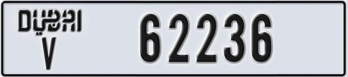 UAE License Plate Dubai V 62236