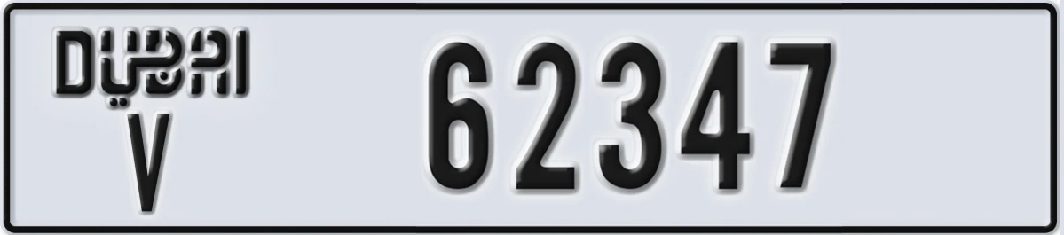 UAE License Plate Dubai V 62347
