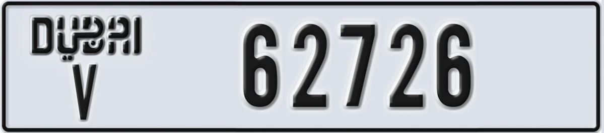UAE License Plate Dubai V 62726