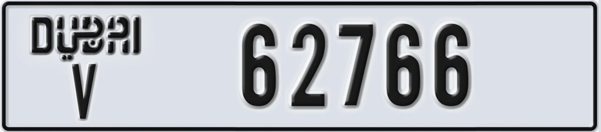 UAE License Plate Dubai V 62766