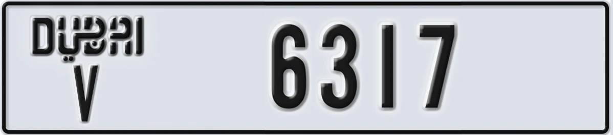 UAE License Plate Dubai V 6317