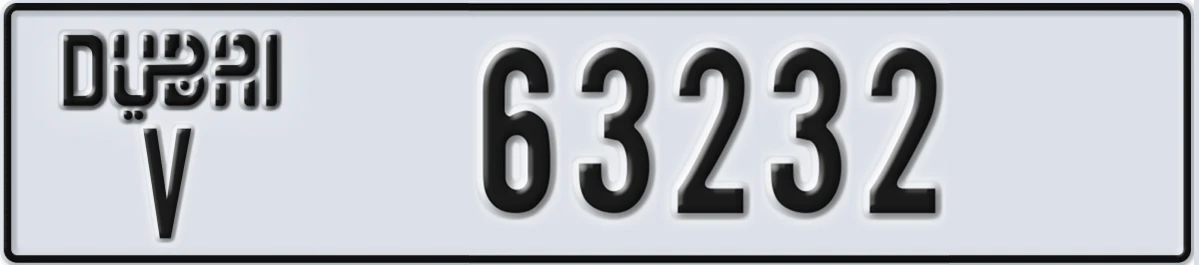 UAE License Plate Dubai V 63232