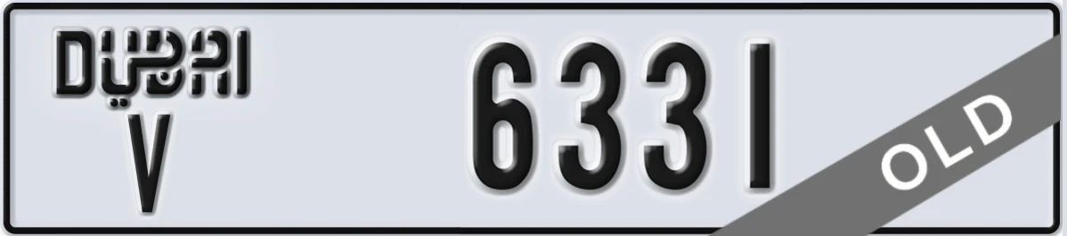 UAE License Plate Dubai V 6331