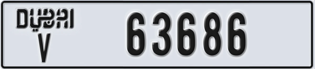 UAE License Plate Dubai V 63686