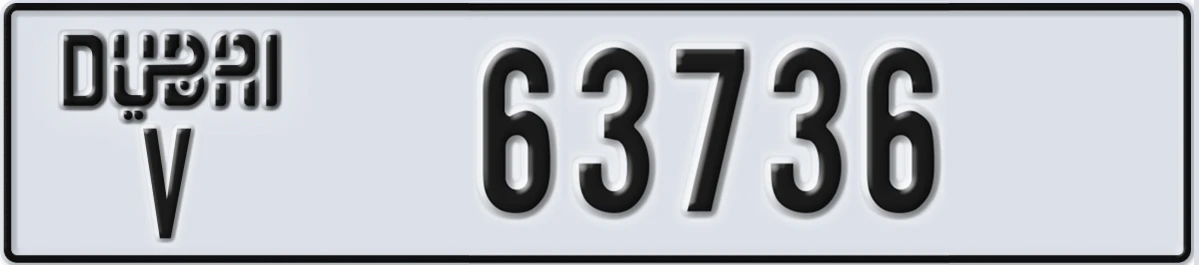 UAE License Plate Dubai V 63736