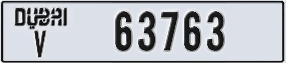 UAE License Plate Dubai V 63763