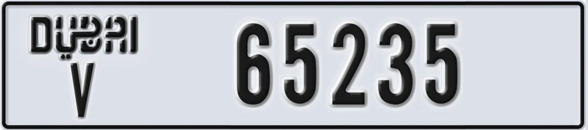 UAE License Plate Dubai V 65235