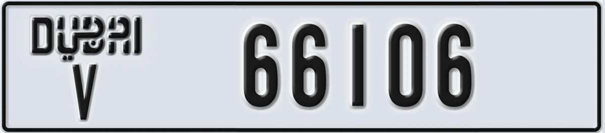 UAE License Plate Dubai V 66106