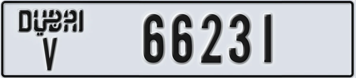 UAE License Plate Dubai V 66231