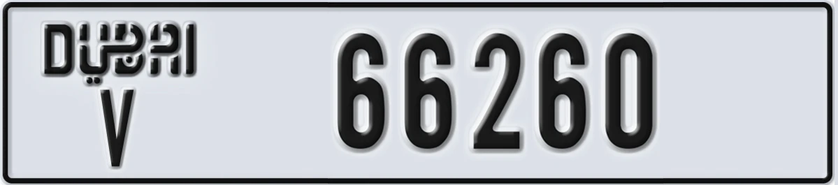 UAE License Plate Dubai V 66260