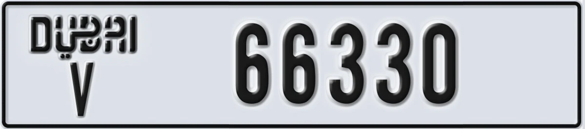 UAE License Plate Dubai V 66330