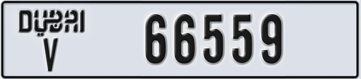 UAE License Plate Dubai V 66559