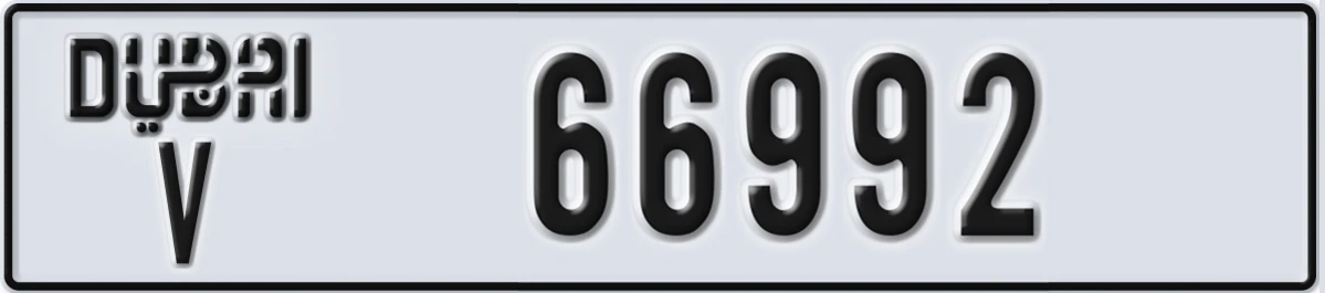 UAE License Plate Dubai V 66992