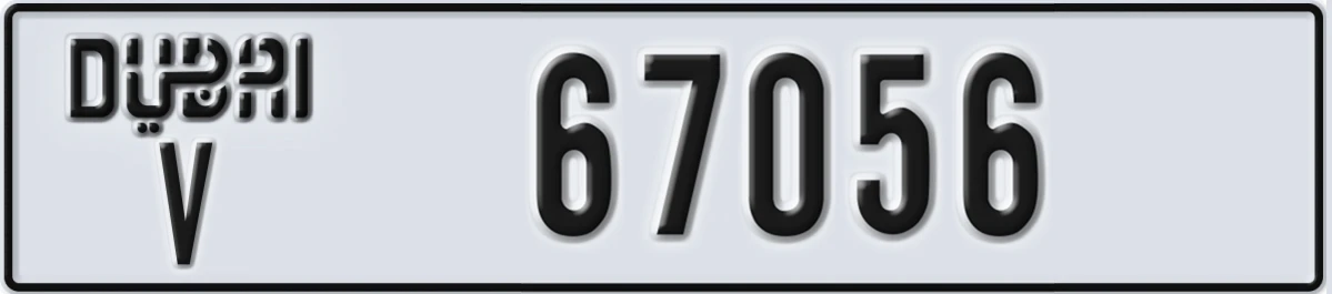 UAE License Plate Dubai V 67056