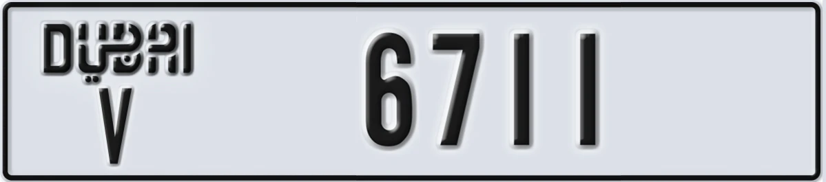 UAE License Plate Dubai V 6711