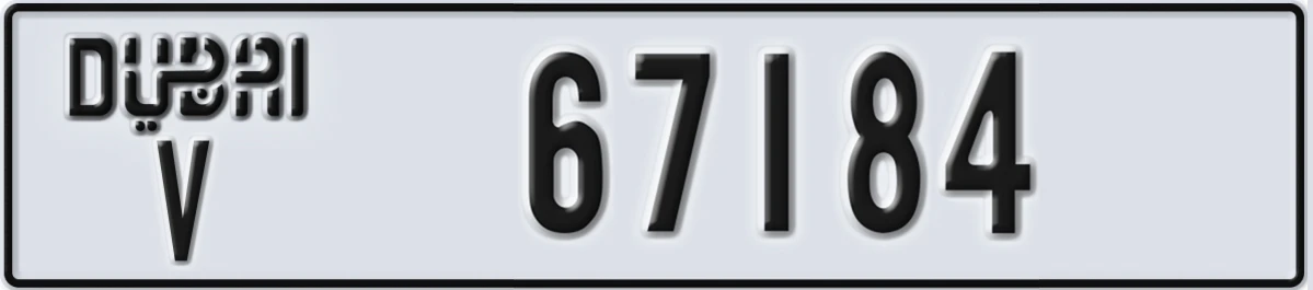 UAE License Plate Dubai V 67184
