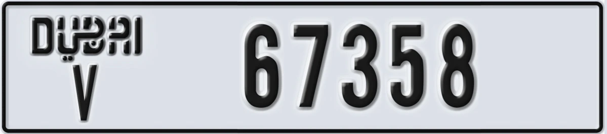 UAE License Plate Dubai V 67358
