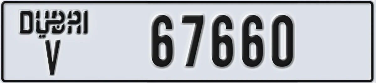 UAE License Plate Dubai V 67660