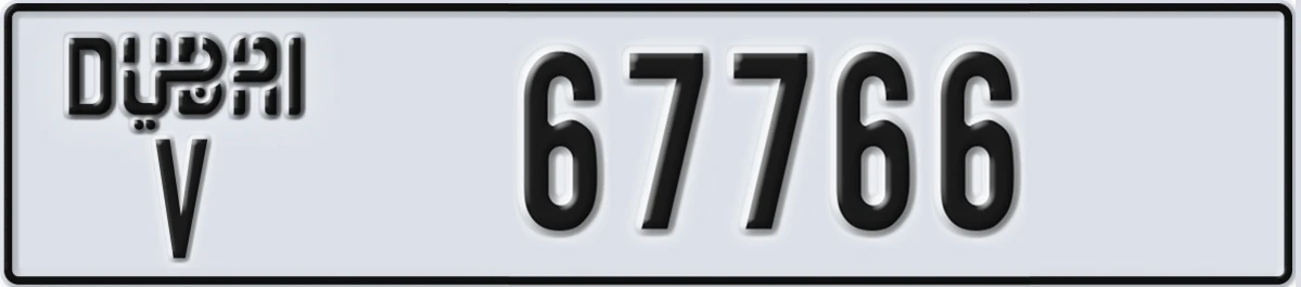 UAE License Plate Dubai V 67766
