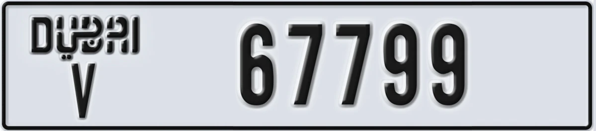 UAE License Plate Dubai V 67799