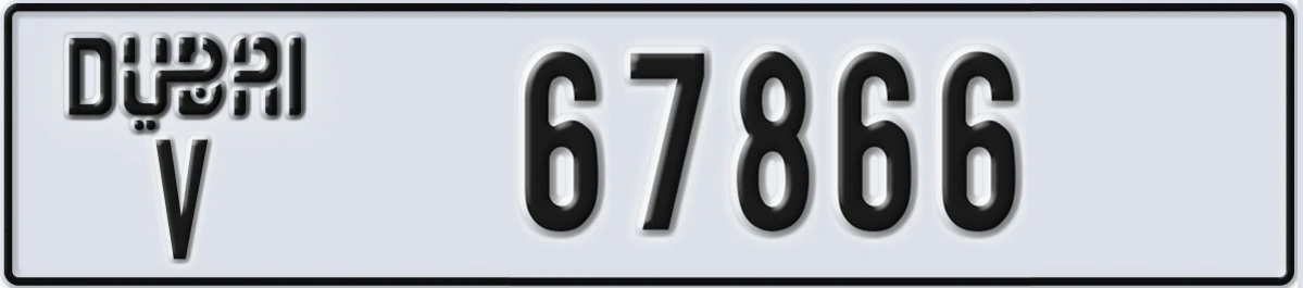 UAE License Plate Dubai V 67866