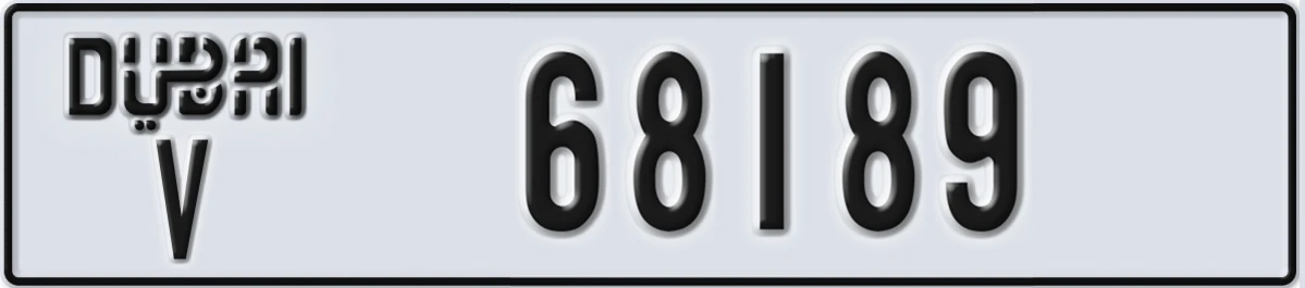 UAE License Plate Dubai V 68189