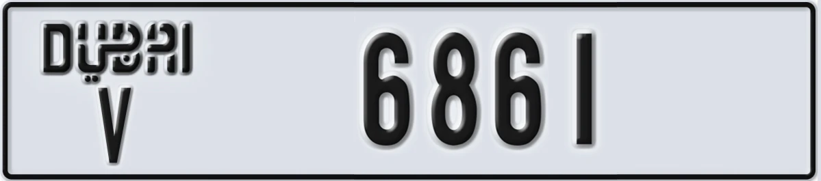 UAE License Plate Dubai V 6861