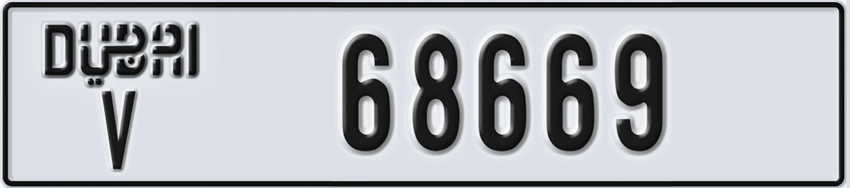 UAE License Plate Dubai V 68669