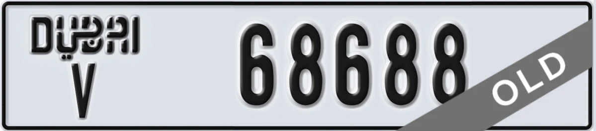 UAE License Plate Dubai V 68688