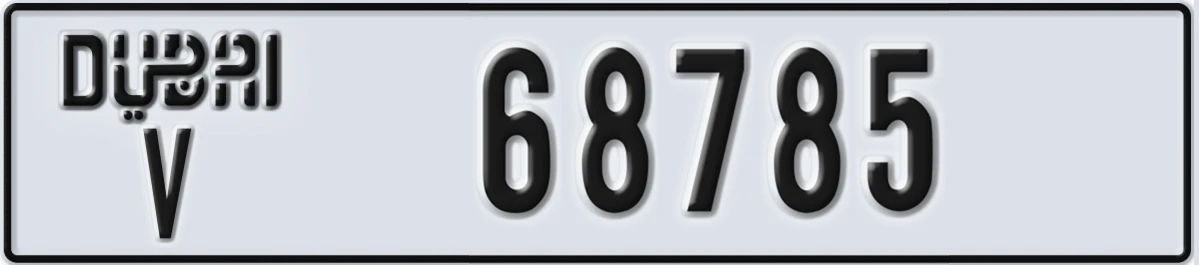 UAE License Plate Dubai V 68785